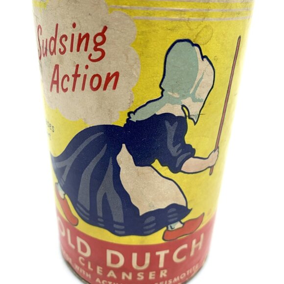 Vintage Unopened Old Dutch Cleanser Can 14 oz Yellow Red Seismotite Sudsing - Picture 9 of 10